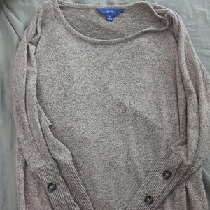 Apt. 9 Tan Crew Neck Sweater Soft Knit Casual